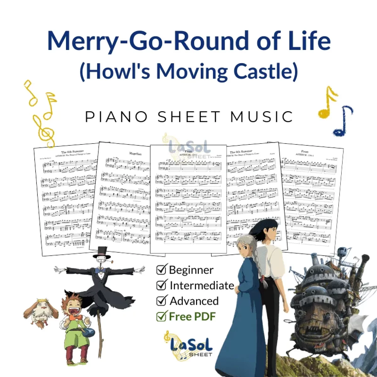 Merry Go Round of Life Piano Sheet Music [Free PDF]