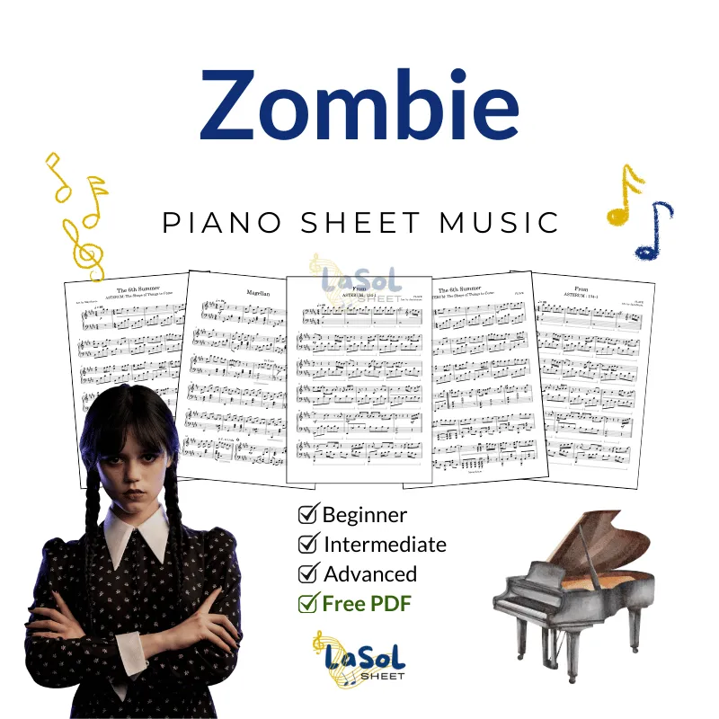 Zombie - the Cranberries (from Wednesday) Piano Sheet Music