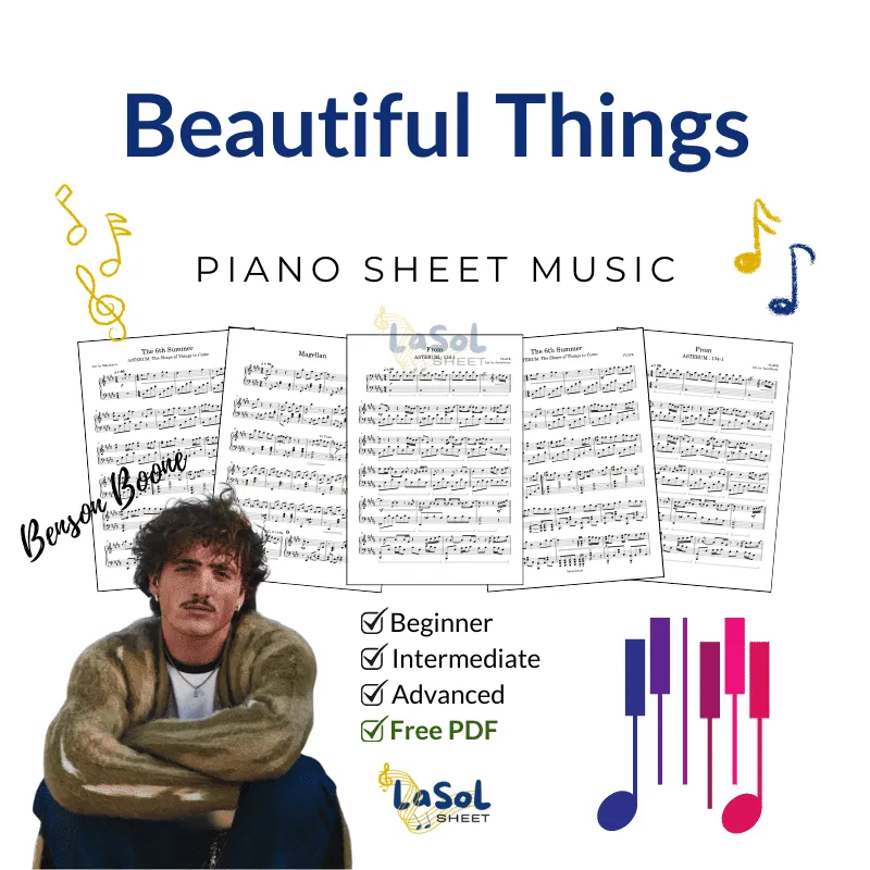 Beautiful Things - Benson Boone Piano Sheet Music