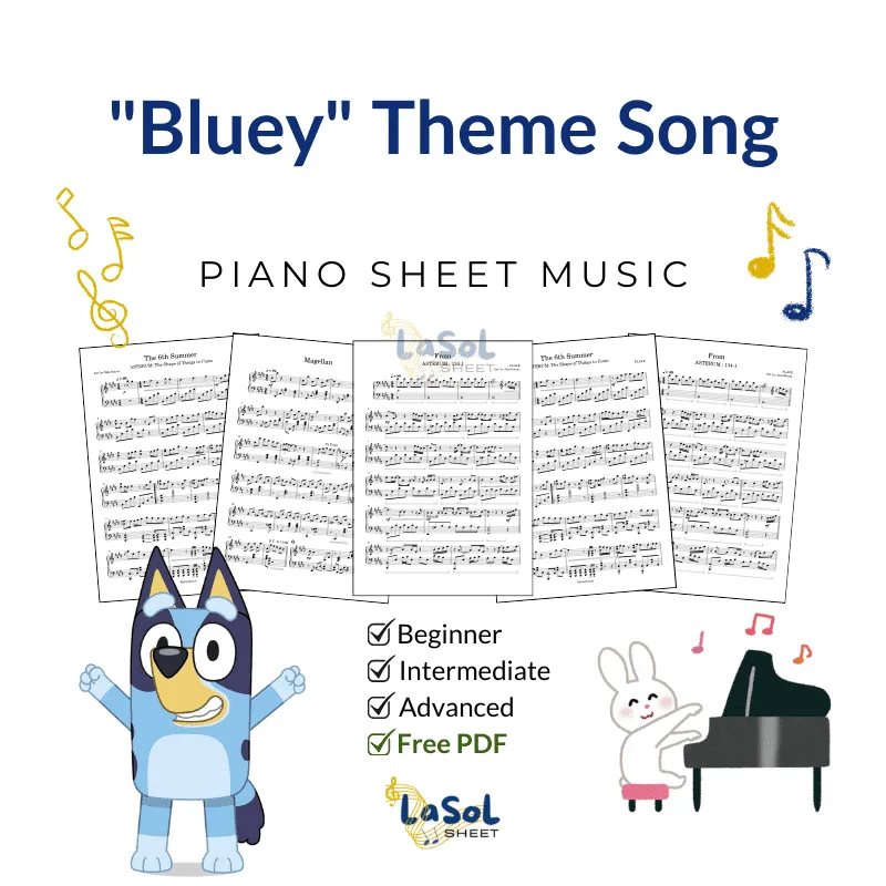 Bluey Theme Song Piano Sheet Music