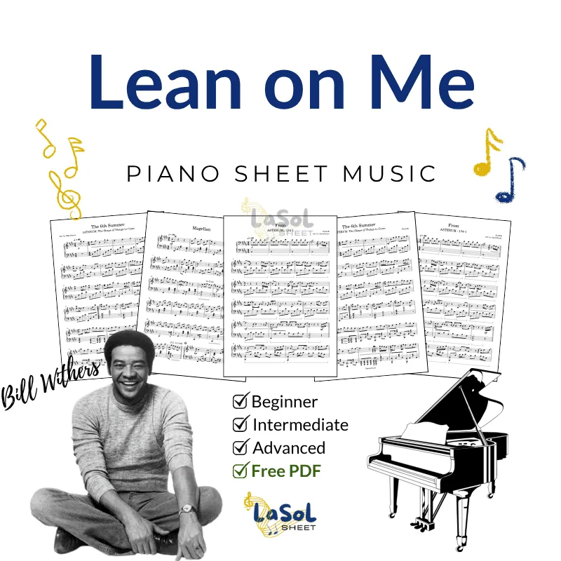 Lean on Me - Bill Withers Piano Sheet Music